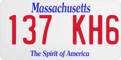MA license plate 137KH6