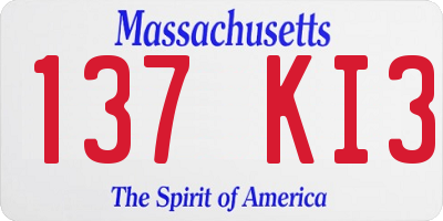 MA license plate 137KI3