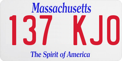 MA license plate 137KJ0