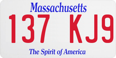 MA license plate 137KJ9