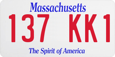 MA license plate 137KK1