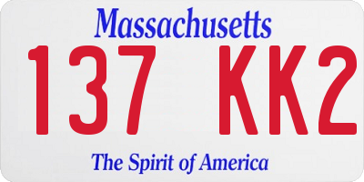 MA license plate 137KK2