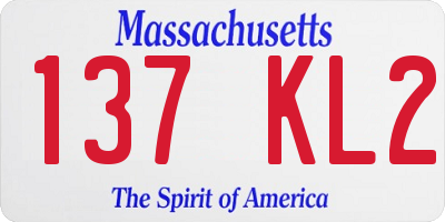 MA license plate 137KL2