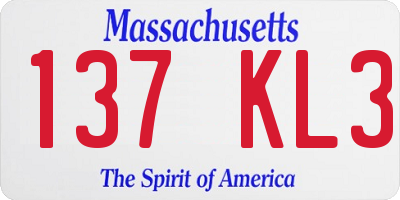 MA license plate 137KL3