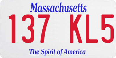 MA license plate 137KL5
