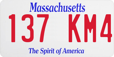 MA license plate 137KM4