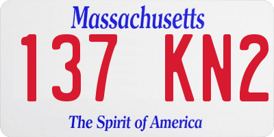 MA license plate 137KN2