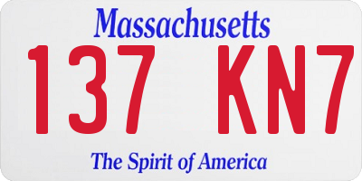 MA license plate 137KN7