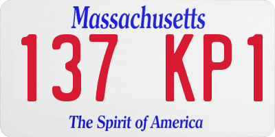 MA license plate 137KP1