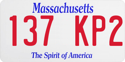 MA license plate 137KP2