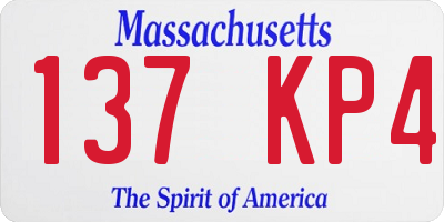 MA license plate 137KP4