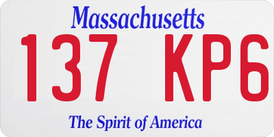 MA license plate 137KP6