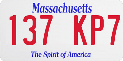 MA license plate 137KP7