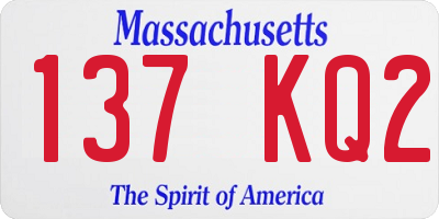 MA license plate 137KQ2