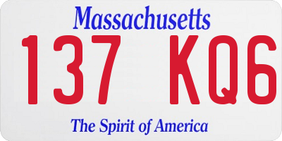 MA license plate 137KQ6