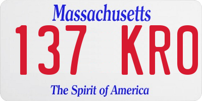 MA license plate 137KR0
