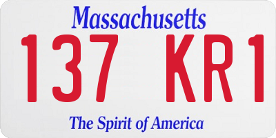 MA license plate 137KR1
