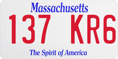 MA license plate 137KR6