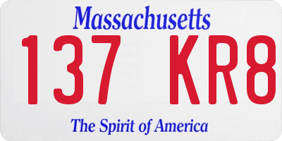 MA license plate 137KR8
