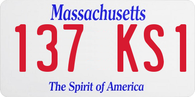 MA license plate 137KS1