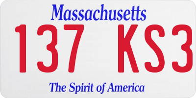 MA license plate 137KS3