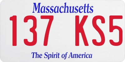 MA license plate 137KS5