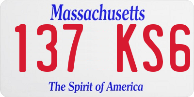 MA license plate 137KS6