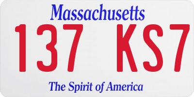 MA license plate 137KS7