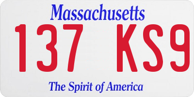 MA license plate 137KS9