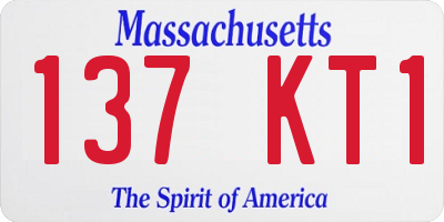MA license plate 137KT1
