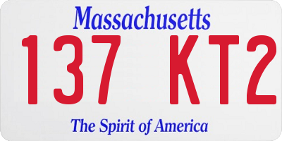 MA license plate 137KT2