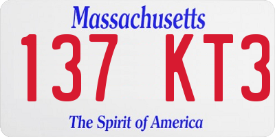 MA license plate 137KT3