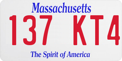 MA license plate 137KT4