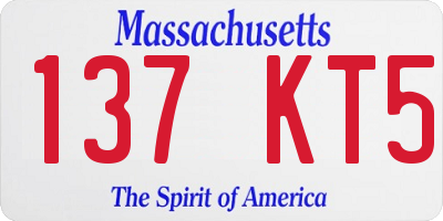 MA license plate 137KT5