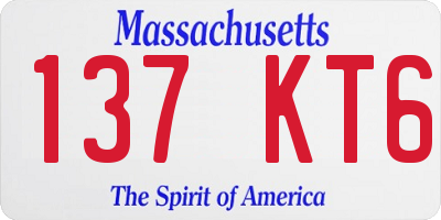 MA license plate 137KT6