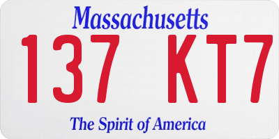 MA license plate 137KT7
