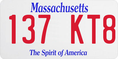MA license plate 137KT8