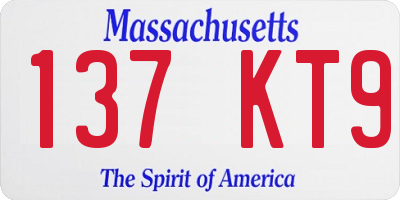 MA license plate 137KT9