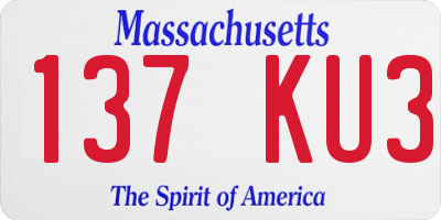 MA license plate 137KU3