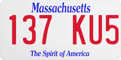 MA license plate 137KU5