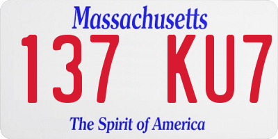 MA license plate 137KU7