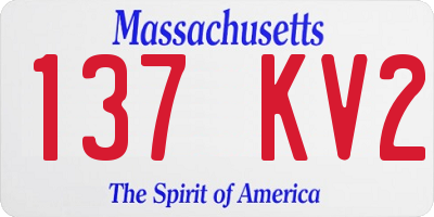 MA license plate 137KV2