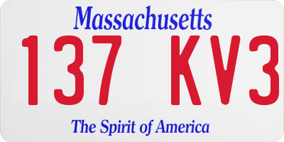 MA license plate 137KV3