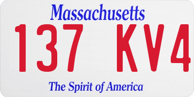 MA license plate 137KV4