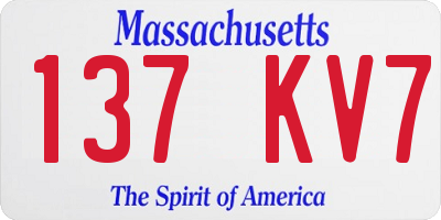 MA license plate 137KV7
