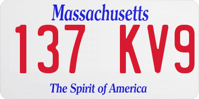 MA license plate 137KV9