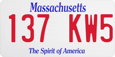 MA license plate 137KW5