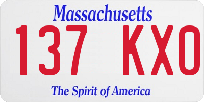 MA license plate 137KX0