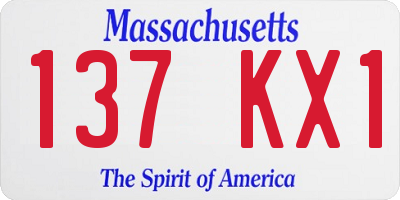 MA license plate 137KX1