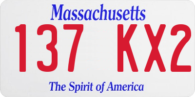 MA license plate 137KX2